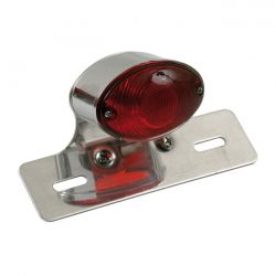 MCS Medium Cateye Taillight. Chrome. Aluminum Bracket
