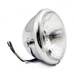 MCS Bates Style 5-3/4" H4 Headlamp. Side Mount. Chrome