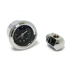 MCS Oil Pressure Gauge Kit Rocker Box, 0-60 PSI. Chrome
