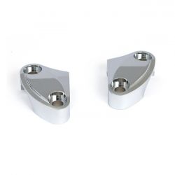 MCS Handlebar Top Clamp Set. Chrome, Scalloped