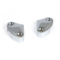 MCS Handlebar Top Clamp Set. Chrome, Scalloped