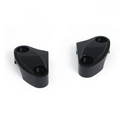 MCS Handlebar Top Clamp Set. Black, Scalloped