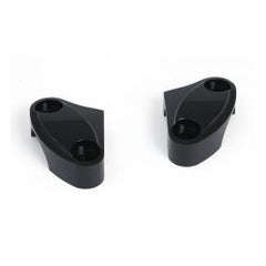 MCS Handlebar Top Clamp Set. Black, Scalloped