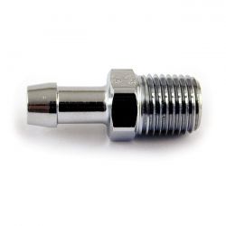 MCS Oil Line Fitting, Straight. 1/4" Npt To 5/16 Hose. Chrome