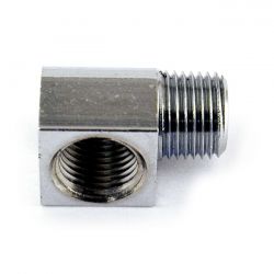 MCS Oil Fitting Adapter, 90 Degree. Chrome