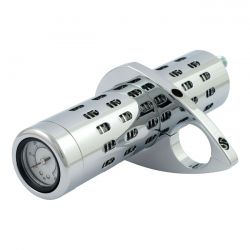 MCS Billet Oil Cooler, With Oil Pressure Gauge. Chrome