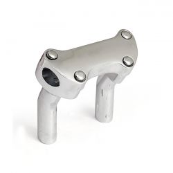 MCS OEM Style Pullback Risers, With Top Clamp. 4.5" Rise. Chrome