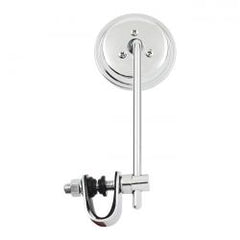 MCS Round Clamp-On Style Steel Mirror, 3" With 6" Stem