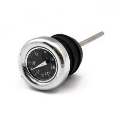 MCS Oil Tank Dipstick With Temperature Gauge. Chrome Black Face