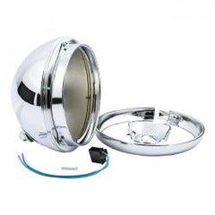 MCS 7" Headlamp Shell With Trim Ring Only. Chrome