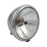 MCS 6-1/2" Bullet Style Headlamp. Chrome. 12V H4