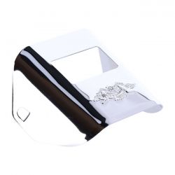 MCS 73-Up Taillight Visor. Embossed Eagle. Chrome