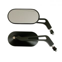 MCS Oval Mirror Set Aluminum Black