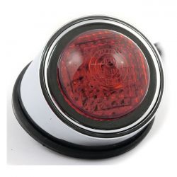 MCS Old School Led Taillight, Type 1. Chrome. Red Lens