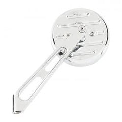 MCS Mini-Round Aluminum Mirror. Chrome, Short Stem, L&R
