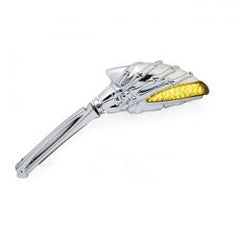 MCS Skeleton Mirror Set With Led Turn Signals. Chrome