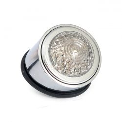 MCS Old School Led Taillight, Type 1. Chrome. Clear Lens