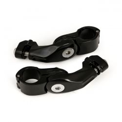 MCS Engine Guard, Angled Foot Peg Mount Kit. Short. Black