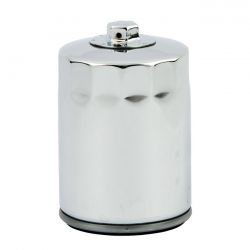 MCS Spin-On Oil Filter, With Top Nut For M8. Chrome