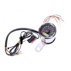 MCS Stoker, Electronic Speedometer 48mm. Chrome, Black Face