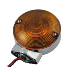MCS Turn Signal Assembly. Front. Amber Lens. Chrome