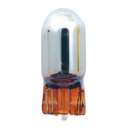 MCS Light Bulb #194. 12V 5W. Amber Glass/Chrome