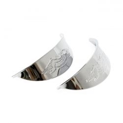MCS Embossed Eagle Headlamp/Spotlamp Visor. 4-1/2". Chrome