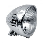 MCS 5-3/4" Ribbed Bullet Headlamp With Visor. Chrome