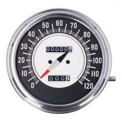 MCS FL Speedometer, 68-72 Face, Black/Silver. 1:1 Mph