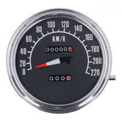MCS FL Speedometer, 74-84 Face, Black. 2:1 Kmh