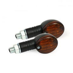 MCS Micro-Flash, Halogen Turn Signal. Black. Dark Amber Lens