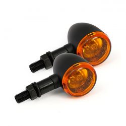 MCS Mini Bullet, Halogen Turn Signals. Black, Plain
