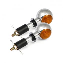 MCS Mini Bulls-Eye, In-Bar Turn Signals. Chrome