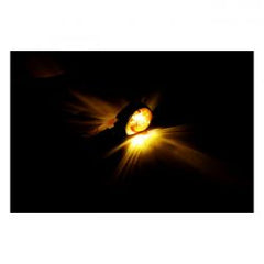 MCS Full Size Bulls-Eye, In-Bar Turn Signals. Chrome. Amber Lens