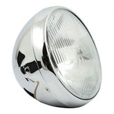 MCS British Style 7" H4 Headlamp. Side Mount. Chrome
