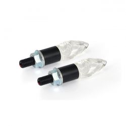 MCS Crystal, Led Turn Signal Set. Black Stem