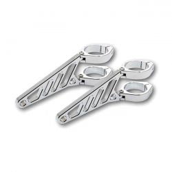 MCS Fingers, Adj. Headlamp Bracket Assembly Long 38-41mm. Chrome