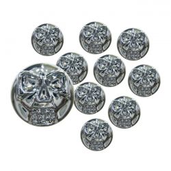 MCS Chrome Head Bolt Cover With Skull