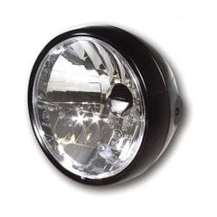 MCS Randall, 6-1/2" H4 Headlamp. Side Mount. Satin Black