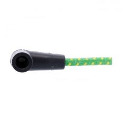 MCS Universal 40" Spark Plug Wire Set. Cotton Cloth Green/Yellow