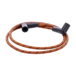 MCS Universal 40" Spark Plug Wire Set. Cotton Cloth Brown/Black