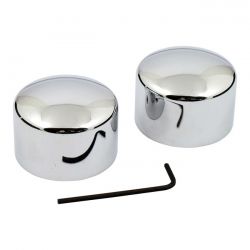 MCS Front Axle Nut Cover Kit. Chrome. Domed