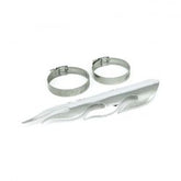 MCS Flamed Heat Shield Set 8" Long Chrome