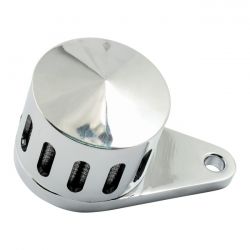MCS Crankcase Breather Filter, Slotted. Chrome