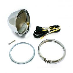 MCS 4-1/2" Mini Headlamp, Shell Only. Chrome