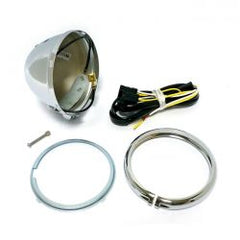 MCS 4-1/2" Mini Headlamp, Shell Only. Chrome