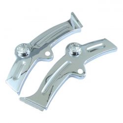 MCS Softail Swingarm Covers Slotted. Chrome