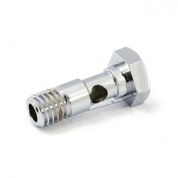 MCS Breather Banjo Bolt. Button Head. Chrome