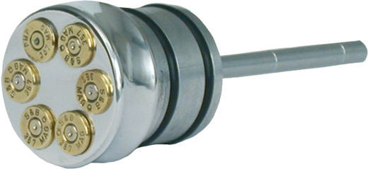 CVP, oil tank fill plug, with dipstick. Bullet. Polished