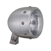 Retro 4-1/2" headlamp. Matte clear aluminum
